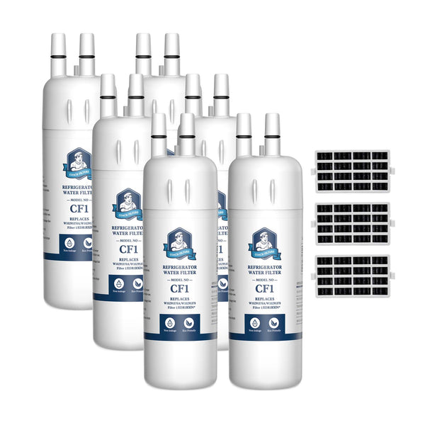 6PK Replacement for Everydrop Ice & Water Filter 1, W10295370A With Air Filter by CoachFilters