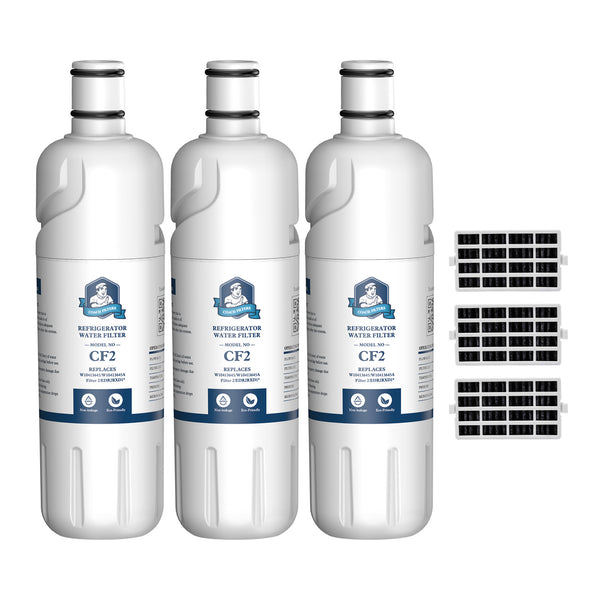CoachFilters EDR2RXD1 W10413645A 9082 Refrigerator Water Filter with Air Filter, 3Pack
