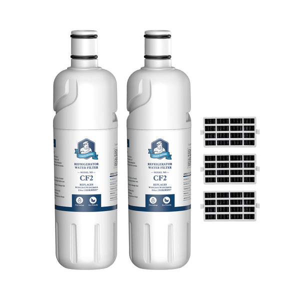 CoachFilters EDR2RXD1 W10413645A 9082 Refrigerator Water Filter with Air Filter, 2Pack